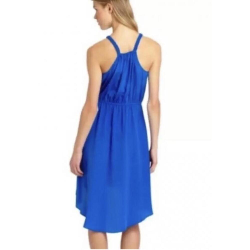 NWT Rebecca Taylor Silk Cobalt  Halter Neck Midi Dress w/ Elastic Waist Dress 10